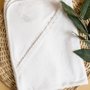 Large Hooded Towel White Frost